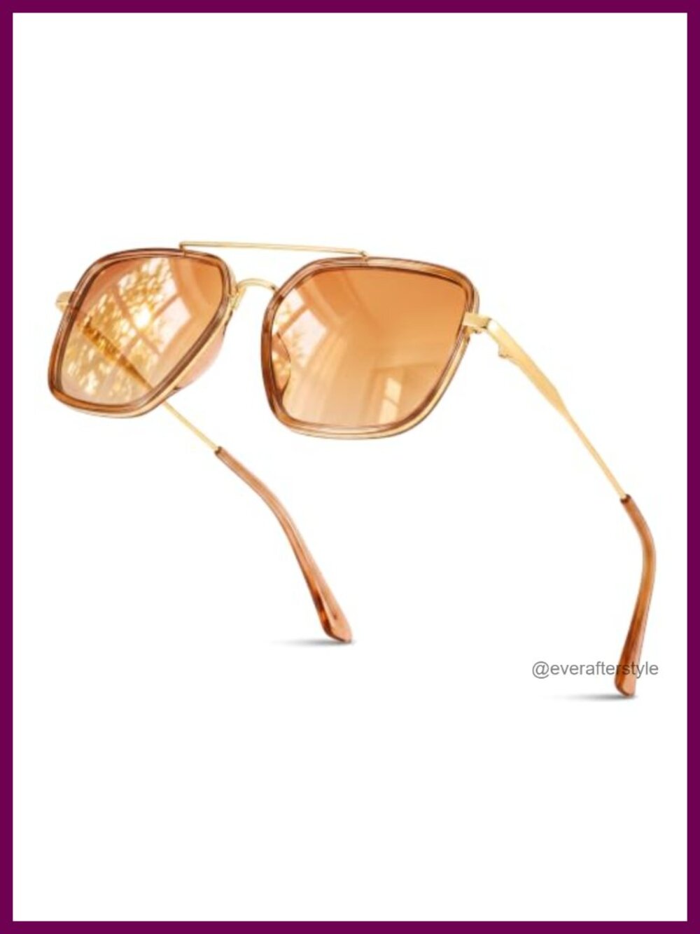 LVIOE Polarized Aviator Sunglasses Women Retro Square UV400 Metal Frame